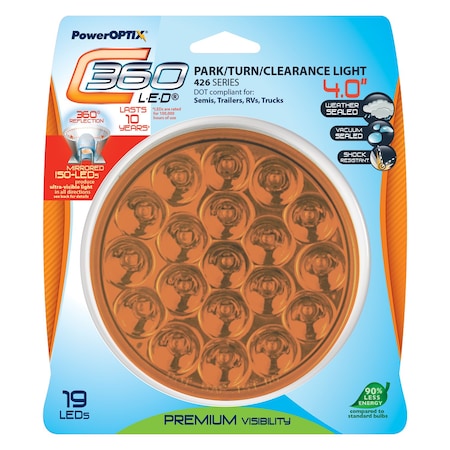 Poweroptix C360 LED 4in P/T/C Light Amber 101-004261